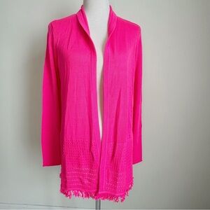 Lilly Pulitzer NWT Noble Fringe Cardigan Open Delicate Long Sleeved size Medium